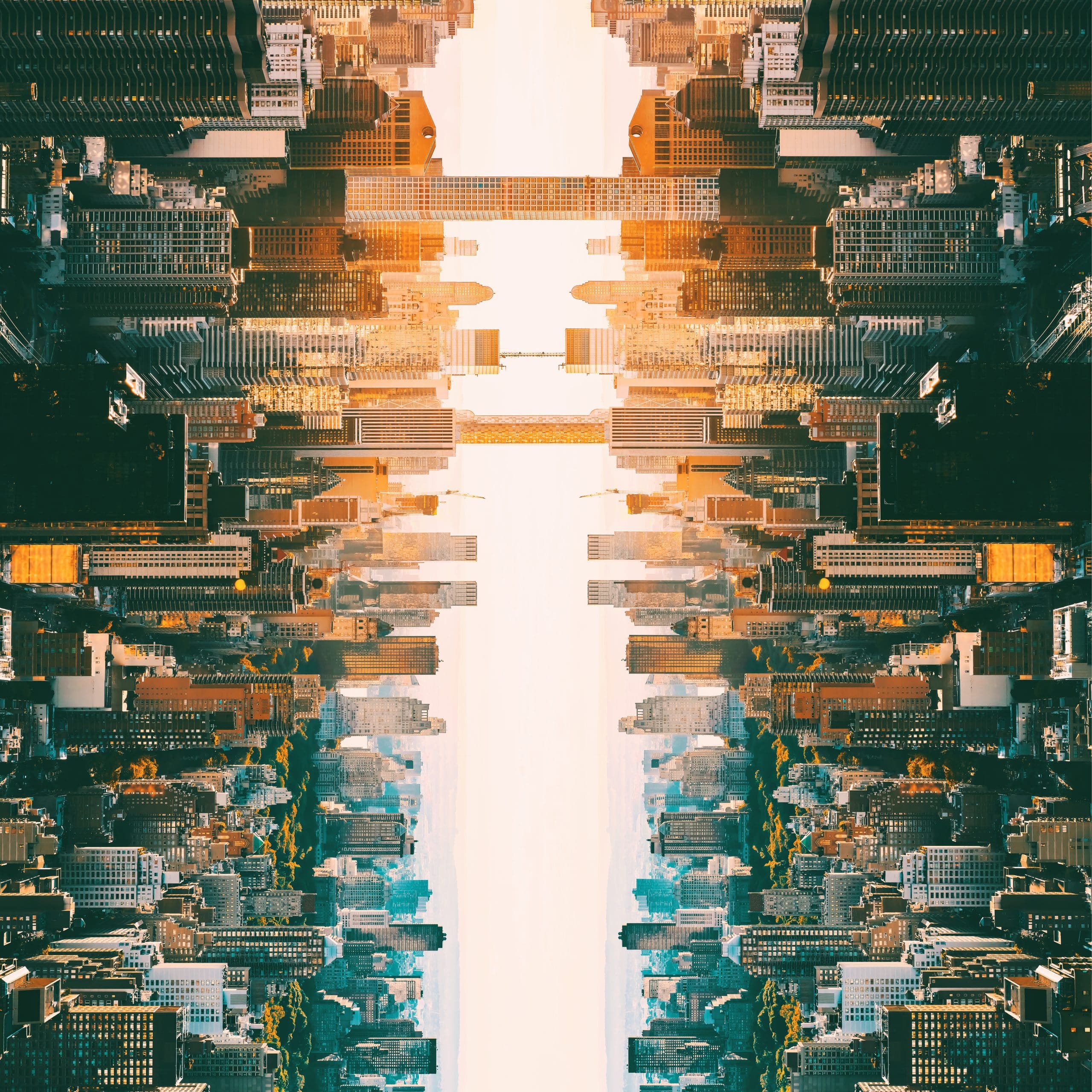 Cityscape of New York City at sunset, showcasing skyscrapers and urban architecture, reflecting the vibrant atmosphere of a summer trip.