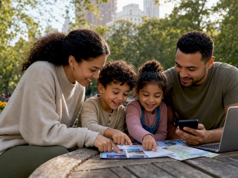 Family planning NYC activity bundles at kitchen table