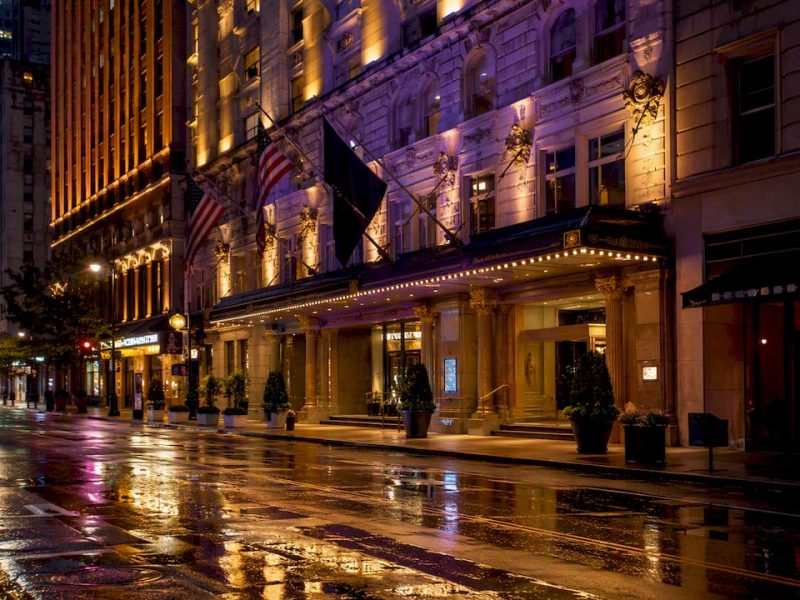 Nighttime Broadway Theater District hotels